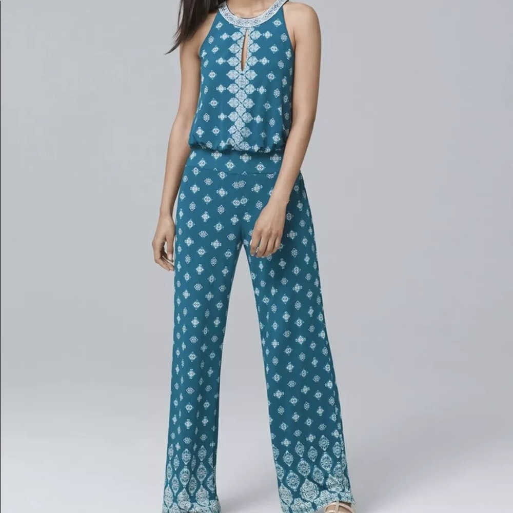 White House Black Market Printed Jumpsuit XXS
